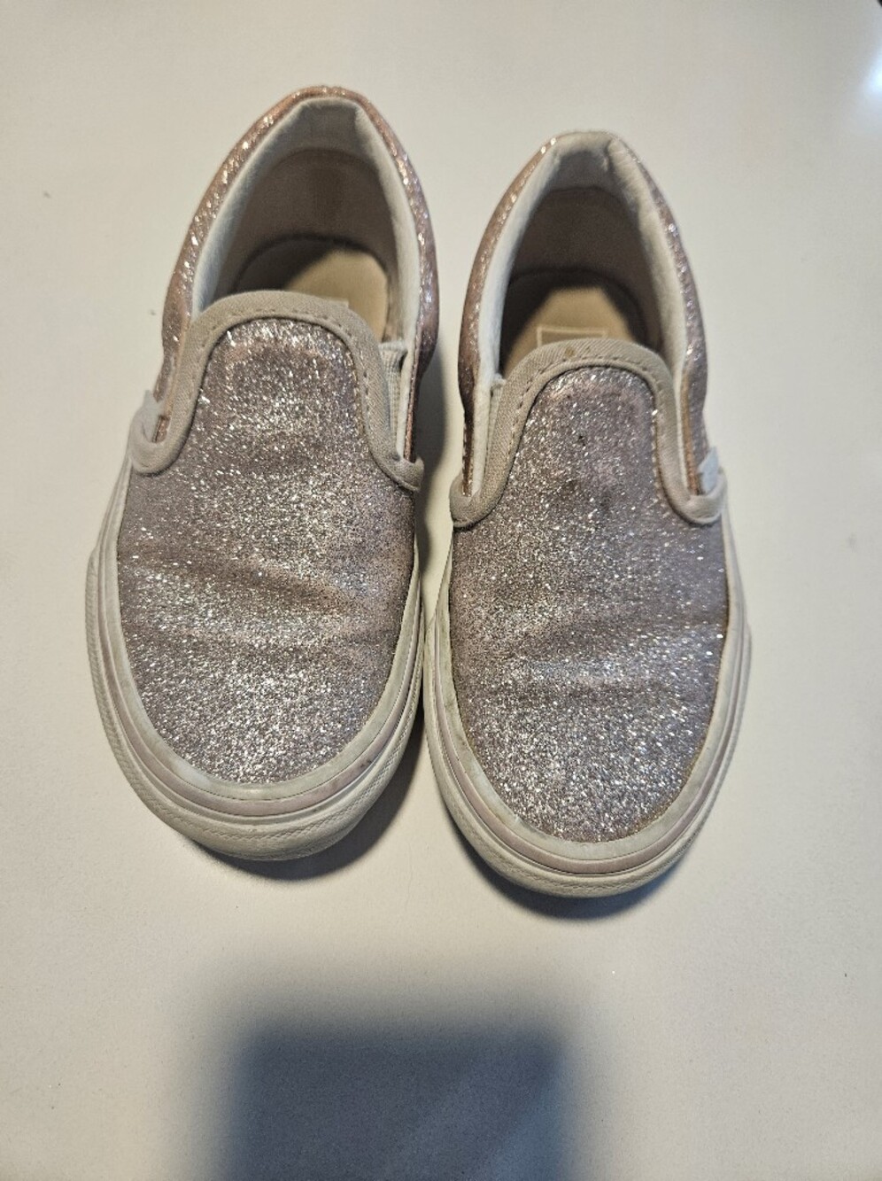 Girls Vans Glitter Slip-On Kids Shoes - Pink
